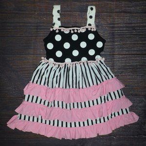 Boutique Black White Girls Ruffle Dress